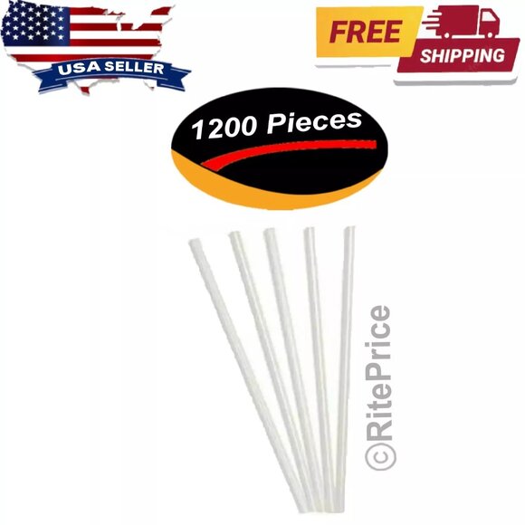1200 Pcs Plastic Disposable Straws 7.75" Drinking Straw White Color BPA FREE - Picture 1 of 1